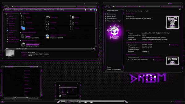 BadAzz Dream Purple for Windows 10 Creators Update