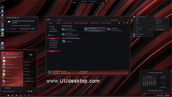 Red Cobalt for windows 7 desktop themes