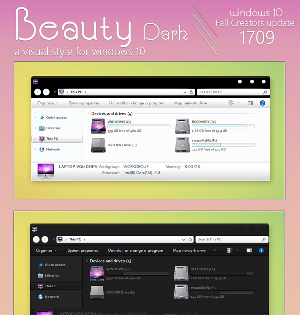 Beauty dark for win10 fall update