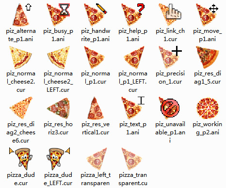 Love Pizza Mouse Cursors