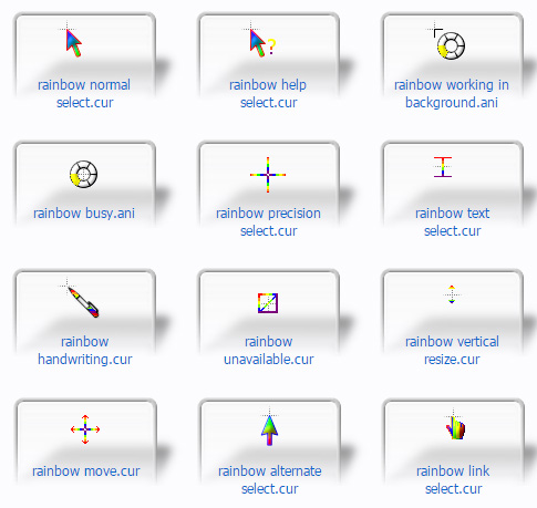 rainbow colours Mouse Cursors