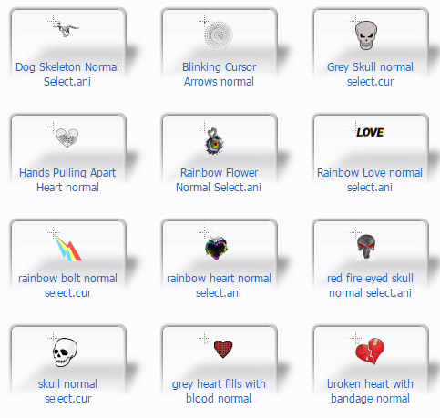 Lovesick Skulls Mouse Cursors