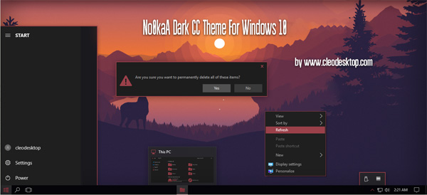 No0kaA Dark CC Theme Win10 Fall Creators