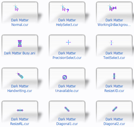 Dark Matter Mouse Cursors