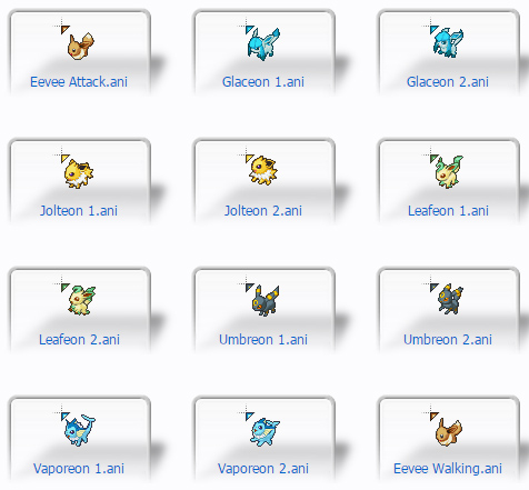 Pokemon Eevee Family Animated Cursors