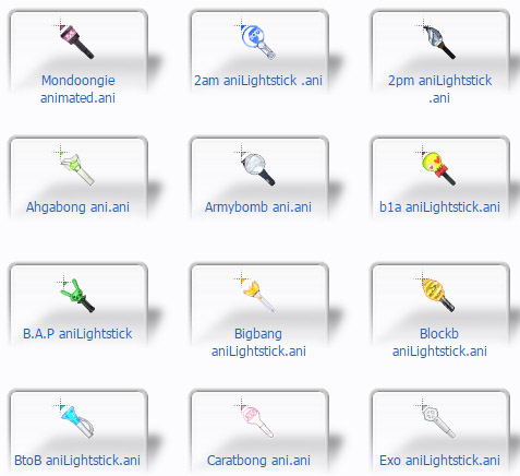 Animated Blinking Kpop Lightsticks Cursors