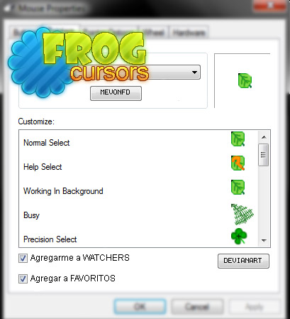 Frog Mouse Cursors