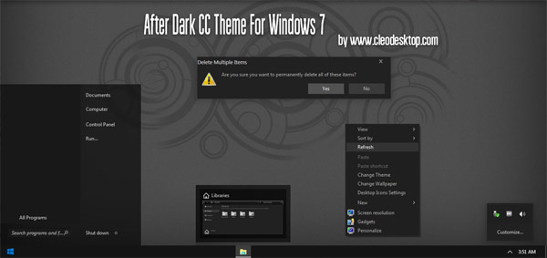 Windows 7 Black, Red, Purple And Green Edition THEMES .rar