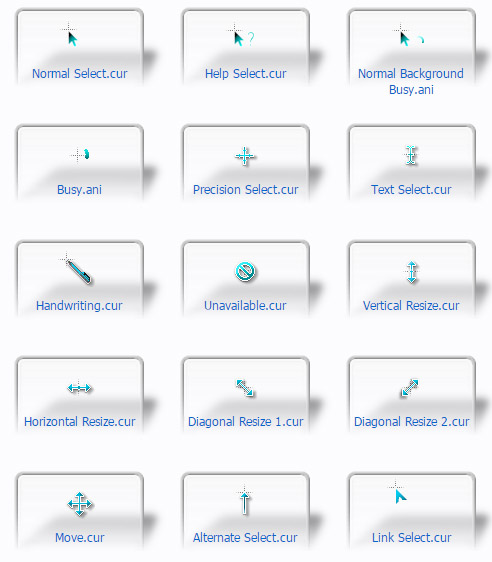 free Cyan Gradient Cursors