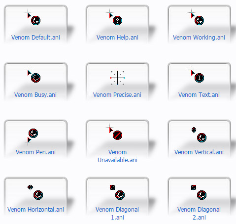 Simple animated Venom pack Mouse Cursors