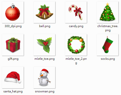 HD Christmas desktop icons for windows 7