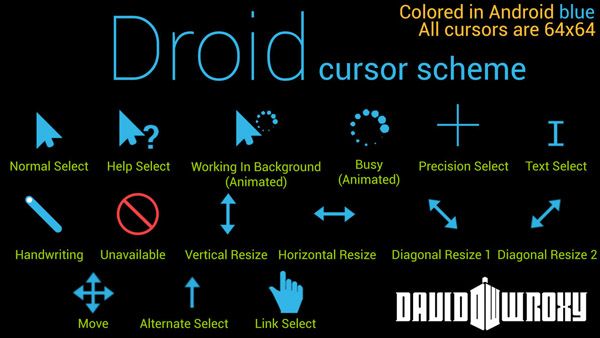Droid Cursor - blue style