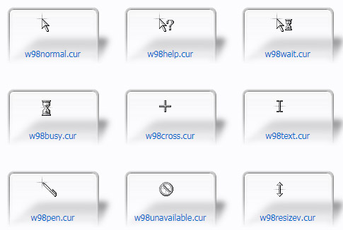 3D Windows 98 Cursors