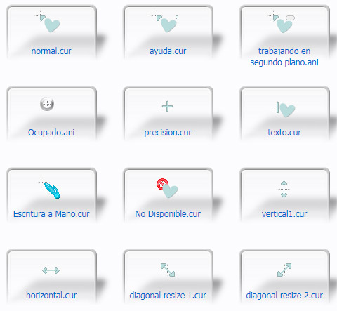 Blue Heart Kawaii Cursors