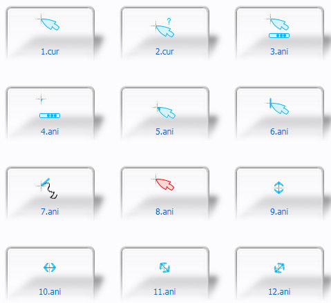 Bended glass Mouse Cursors