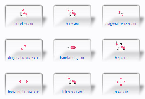 hello kitty cute pink heart Cursors