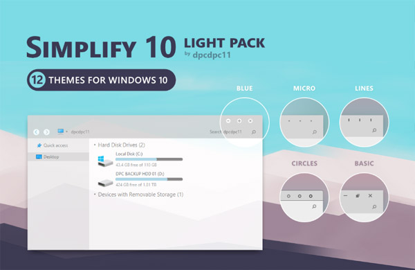 Simplify 10 Light - Windows 10 Theme Pack