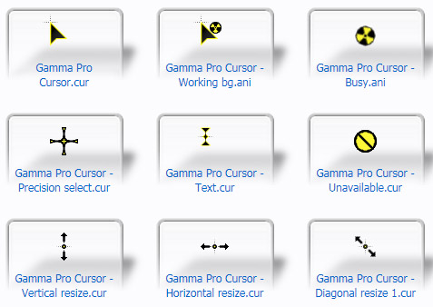 Gamma Pro Black And Yellow Cursors