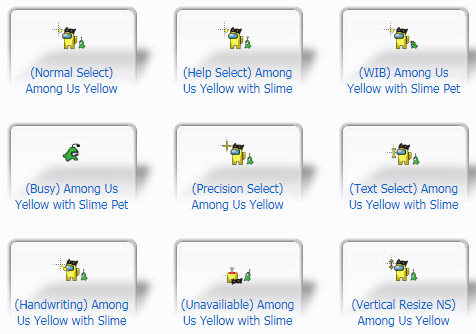 Among Us Yellow with Brainslug Cursors