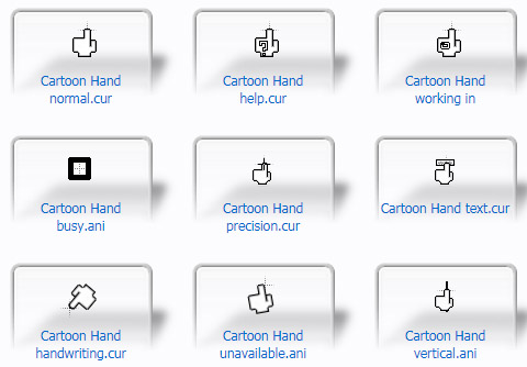 Cartoon Hand Cursors