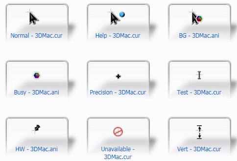 3D Mac Mouse Cursors