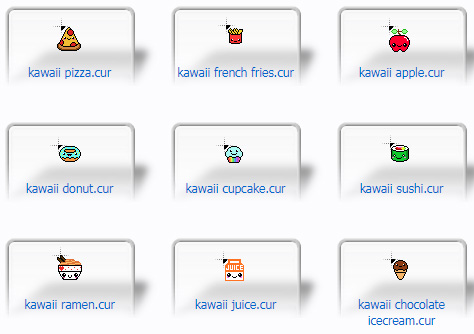 Kawaii food Mouse Cursors