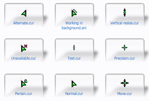 MB Green Mouse Cursors