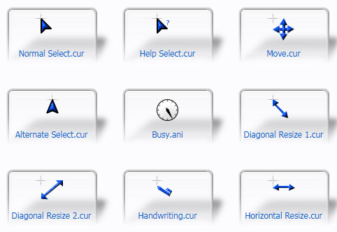 Tailless Blue Beveled Cursors