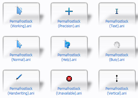 Blue, Permafrostlock Cursors for windows pc