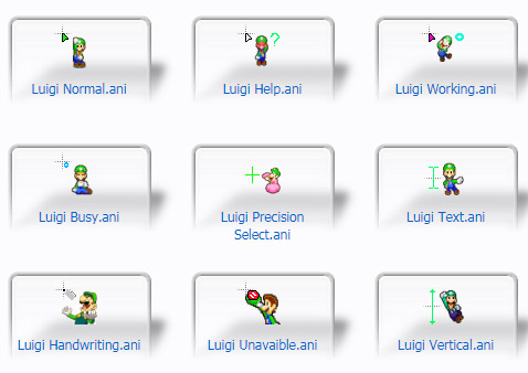 Luigi SuperStar Saga Cursors