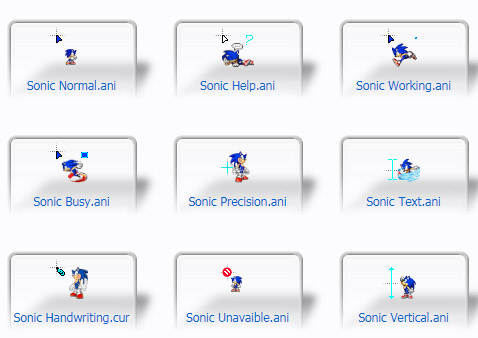 Sonic Punter, blue Cursors