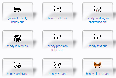 bendy black & white Cursors