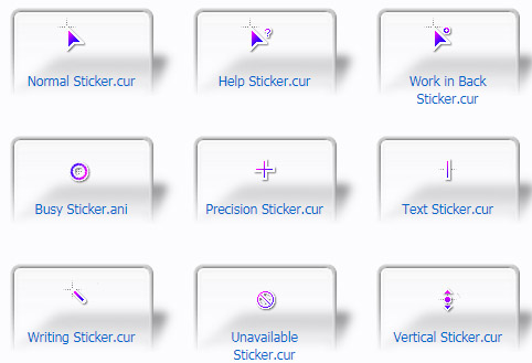 Purple Sticker PC Mouse Cursors
