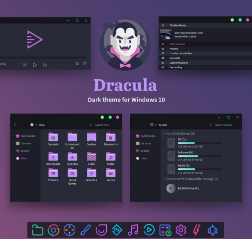 Dracula for Windows 10 Builds 1903-2004