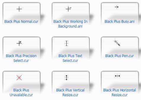 Black Pluses Mouse Cursors