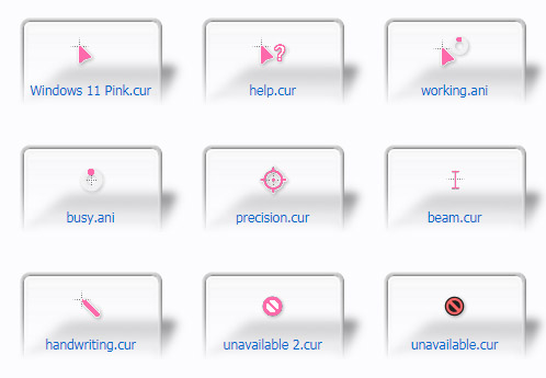 Windows 11 Pink Theme Cursors
