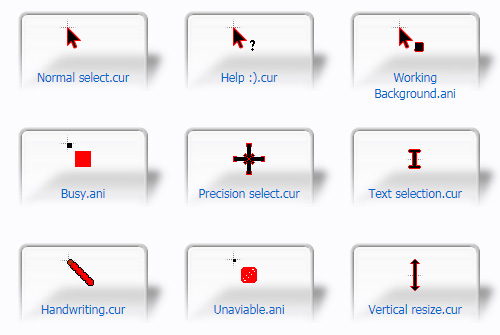 Black-Red Pointers Cursors