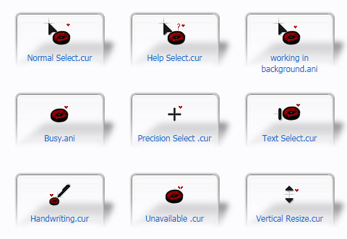 Kawaii Black and Red Donuts Cursors