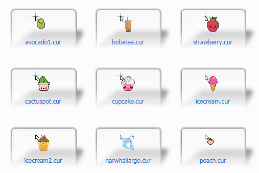 Cute Food Mouse Cursors