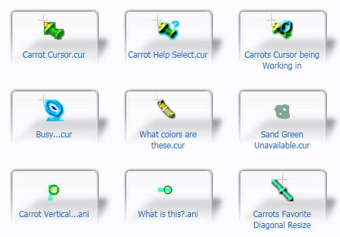 Nice Carrots 3D Mouse Cursors