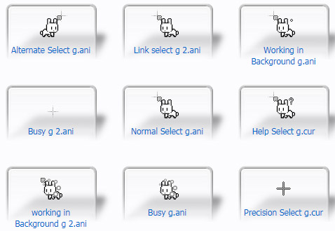 Kawaii Cute White Bunny Cursors