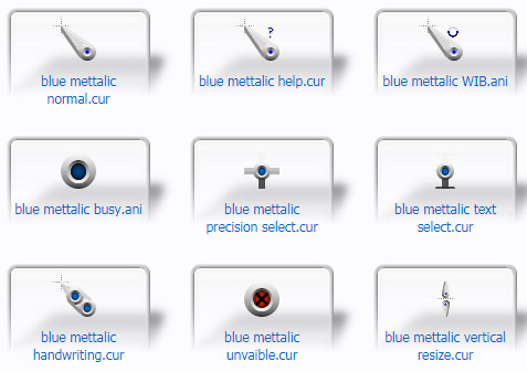 blue mettalic Mouse Cursors