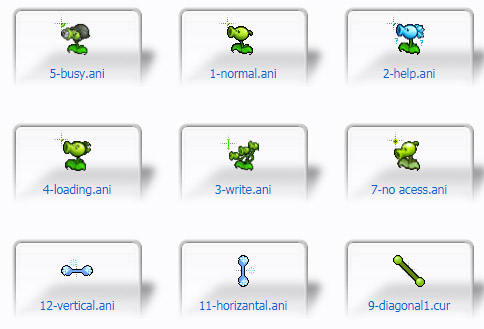 plants vs zombies peashoter Cursors