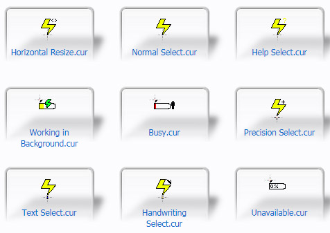 Energy Lightning Bolt Mouse Cursors