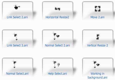 Kawaii Black Heart Mouse Cursors